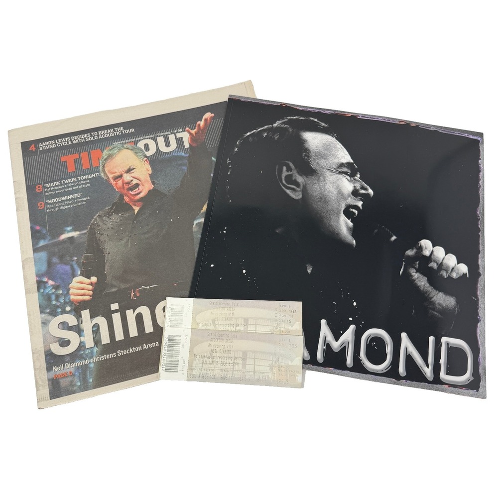 Neil‎ Diamond Live 2005 Program Tickets Lot Stockton Arena Grand Opening